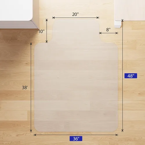 Miniatura 5 de DELAMU Tapete para silla de oficina para suelo de madera dura, 36 x 48 pulgadas, protector de suelo de PVC transparente para silla rodante