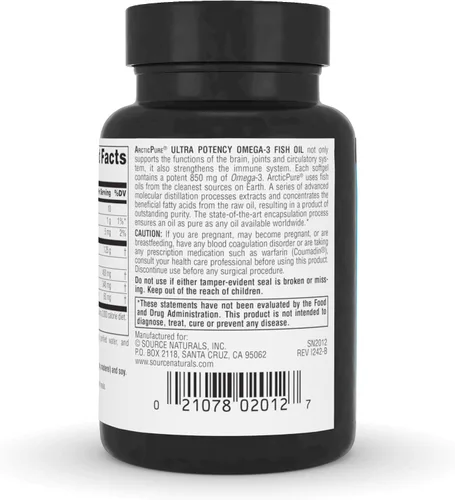 Miniatura 4 de Source Naturals ArcticPure Ultra Potency 850 mg Aceite de pescado Omega-3 - 30 cápsulas blandas