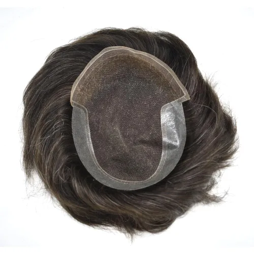 Miniatura 6 de Toupee - Pieza de cabello humano real, sistema de reemplazo de encaje suizo suave para hombre, pieza de pelo de tupé, protesis capilar para hombre