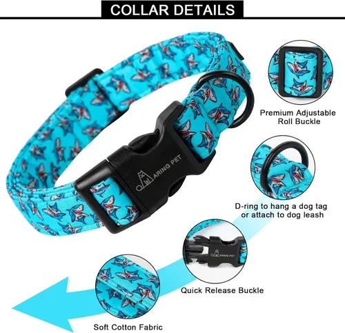 Miniatura 161 de Aring Pet Collar de algodón, lindo, con hebilla de liberación rápida, para bodas, para perros pequeños, medianos y grandes, rosa Terciopelo rosa