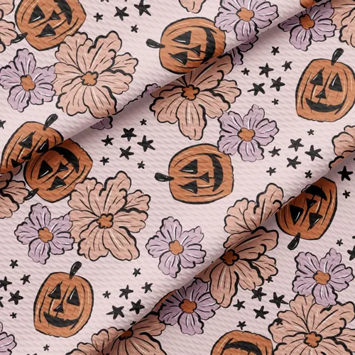 Miniatura 20 de The Yard - Tela texturizada con diseño de bala de calabaza de otoño para Halloween, Liverpool, elástica floral, 1 yarda, tela de punto grueso