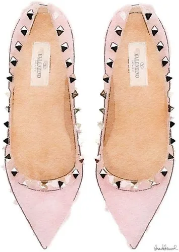Posterazzi PDXAGD115802Large Pink Stud Shoes Amanda Greenwood - Póster impreso 236 x 358in multicolor