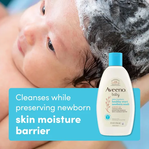 Miniatura 2 de Aveeno Baby Healthy Start Lavado Nutritivo para Recién Nacidos, Gel de Baño Hipoalergénico para Bebé, Avena Prebiótica, Limpia Suavemente la Piel