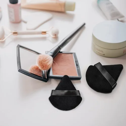 Miniatura 7 de 16 Esponjas de Maquillaje Triangulares, Esponja de Maquillaje Facial para Polvo Suelto Corporal, Herramienta de Belleza Negro