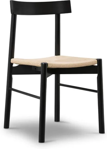 Miniatura 4 de Poly & BARK Hamm Silla de comedor – 18 pulgadas de altura del asiento, marco de roble macizo, asiento de cuerda tejida a mano, diseño moderno