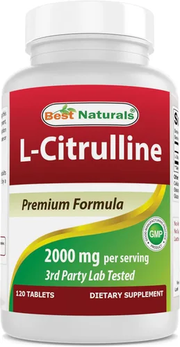 Best Naturals L-Citrulina 2000 mg/porción - Sin OMG - Sin gluten - 120 tabletas (120 unidades (paquete de 1))