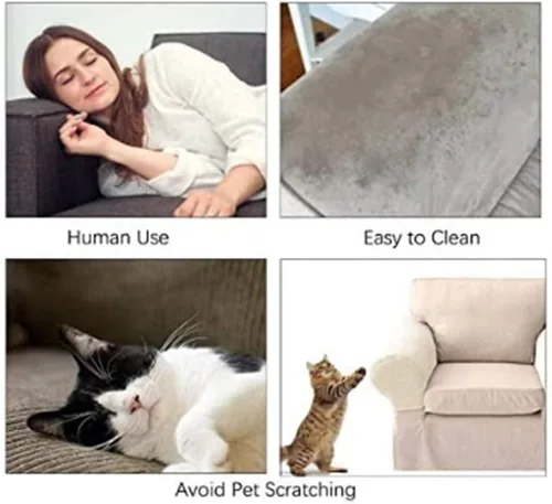 Miniatura 4 de ZW Homeland - Fundas elásticas para reposabrazos de sofá, fundas elásticas para reposabrazos de sofá, protector de muebles antideslizante, Beige