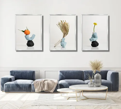 Miniatura 5 de ELSKER&HOME 18x24 Marco para Póster 3 Pack, Marco Plateado para Montaje Horizontal o Vertical en la Pared, Resistente y a Prueba de Arañazos