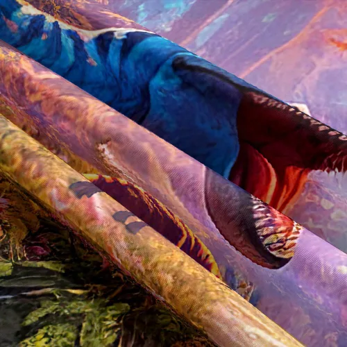 Miniatura 6 de Póster decorativo de dinosaurio para dormitorio de niños, genial animal antiguo T-Rex, tapiz de arte forestal para colgar en la pared