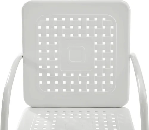 Miniatura 7 de Crosley Furniture KO10019WH Bates - Juego de asientos de metal retro de 3 piezas para exteriores con mesa auxiliar y 2 sillas, blanco brillante