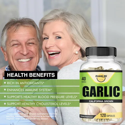Miniatura 4 de Cápsulas de ajo de 2400 mg, fabricadas con bulbos de ajo orgánicos, cultivados en California en EE. UU., Suplemento natural de apoyo inmunológico
