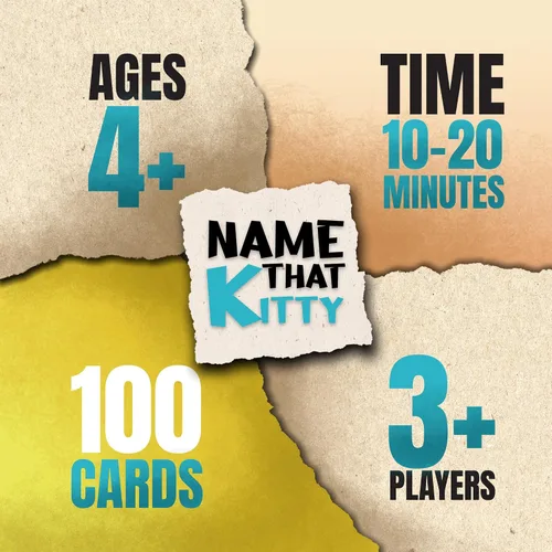 Miniatura 5 de Name that Kitty - Divertido juego de gatos para niños que es ideal para la noche de juegos en familia Juguete con temática de gato de 100 cartas