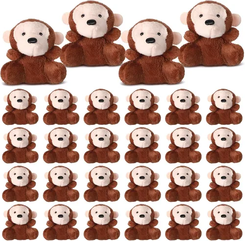 Miniatura 10 de Shappy 30 piezas de mini juguetes de guepardo de peluche, animales de peluche pequeños a granel para baby shower, safari, guardería, decoración