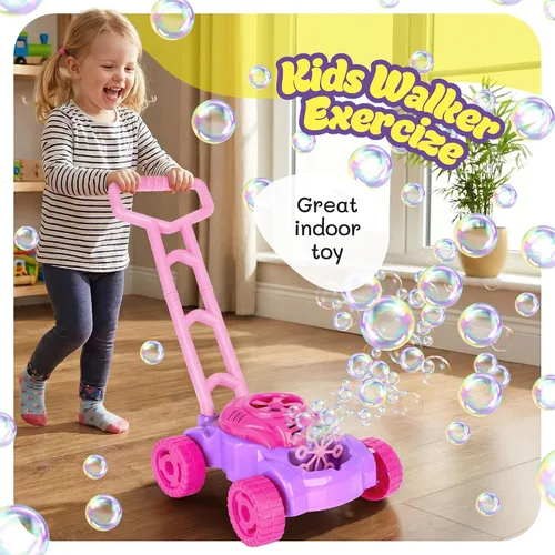 Miniatura 3 de ArtCreativity Cortacésped de burbujas para niños pequeños de 1 a 3 años, máquina de burbujas para regalos de niña de 1 año, juguetes para exteriores