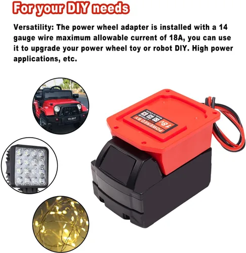 Miniatura 3 de Adaptador para Power Wheel para batería Milwaukee M18 de 18 V, conector de potencia calibre 14