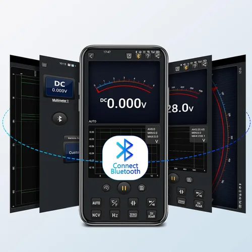 Miniatura 4 de ANENG - Multímetro digital con Bluetooth, probador auto-rango TRMS 6000 conteos, ohmímetro para voltaje AC/DC, corriente, resistencia, continuidad