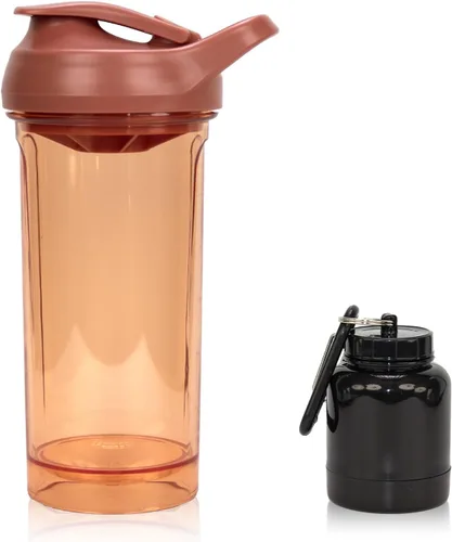 Miniatura 9 de Botella mezcladora de proteínas de 20 onzas, vasos mezcladores de proteínas a prueba de fugas para gimnasio, fitness y suplementos, material PETG