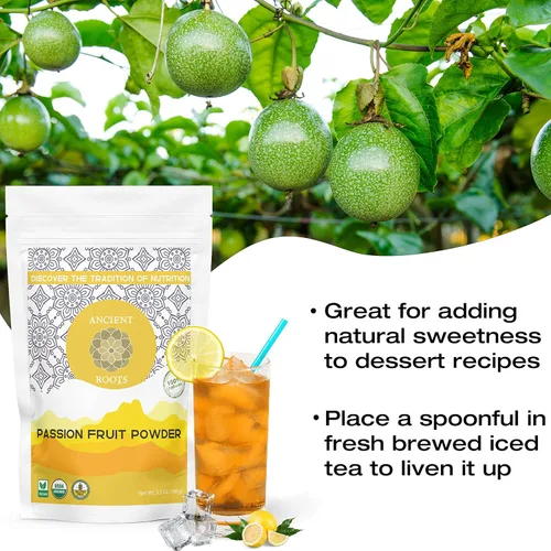 Miniatura 6 de Ancient Roots Polvo de Maracuyá - Colorante Alimentario 100% Natural, Polvo Aromatizante, Lleno de Antioxidantes, Vitamina C y Fibra, Mezcla