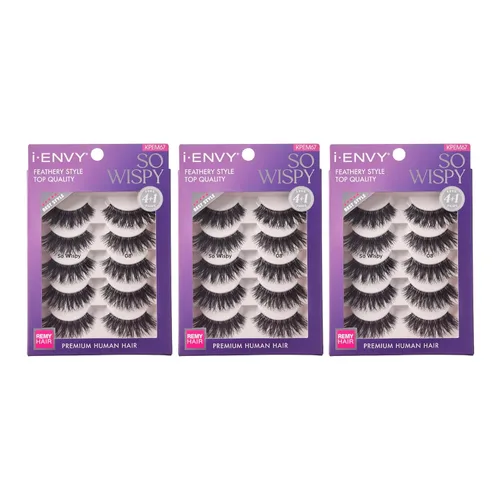 Miniatura 9 de i-ENVY - 5 pares de pestañas postizas Demi Wispies (1 paquete), cabello 100% humano de calidad premium, pestañas esponjosas y plumosas con volumen