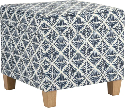 Miniatura 20 de Homepop Decoración del hogar K7342-F2067 Otomana clásica cuadrada de almacenamiento con tapa desmontable Otomana con almacenamiento para sala