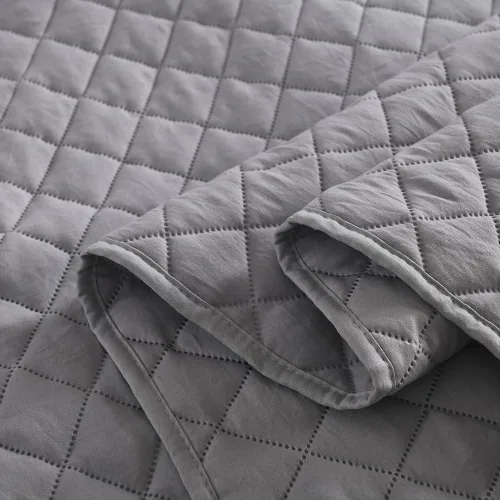 Miniatura 8 de Wistown Juego de ropa de cama reversible tamaño Queen, juego de colcha suave y ligera de 3 piezas para todas las estaciones, patrón de diamante