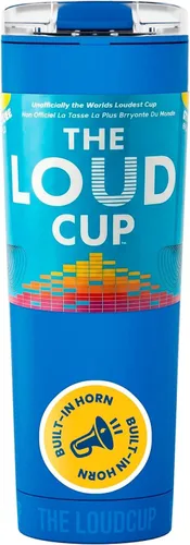 Miniatura 12 de The LoudCup - Botella de agua reutilizable de 23 onzas (blanco hielo) - Vaso de viaje 2 en 1 y Noisemaker - Sin BPA, bocina de soplado y taza