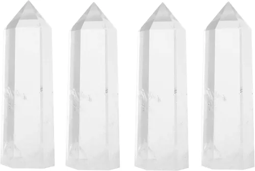 Miniatura 11 de Luckeeper Varitas de cristal curativo Obsidiana negra de 2 pulgadas 6 terapias de meditación de chakras de Reiki facetadas, 4