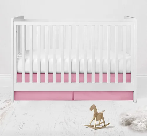 Miniatura 14 de Bacati Falda de cama sólida para cuna/niño pequeño, color blanco, 13 pulgadas
