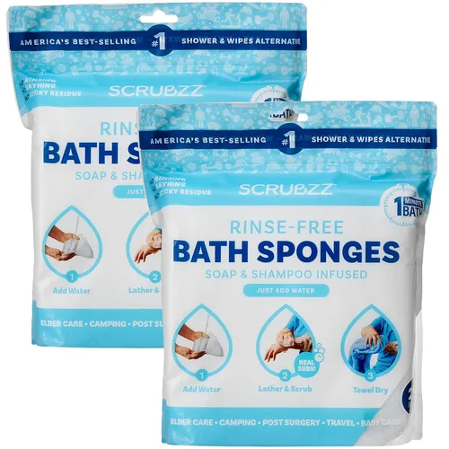 Miniatura 22 de Scrubzz Toallitas de baño desechables sin enjuague – Paquete de 25 – Toallitas de ducha todo en 1 de un solo uso, simplemente humedece, enjabona