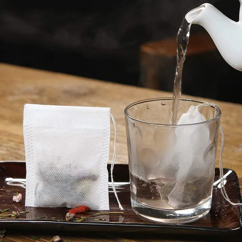 Miniatura 3 de 200 bolsas de té desechables para té de hojas sueltas, bolsas de té vacías para té suelto con cordón, bolsas de filtro de té natural