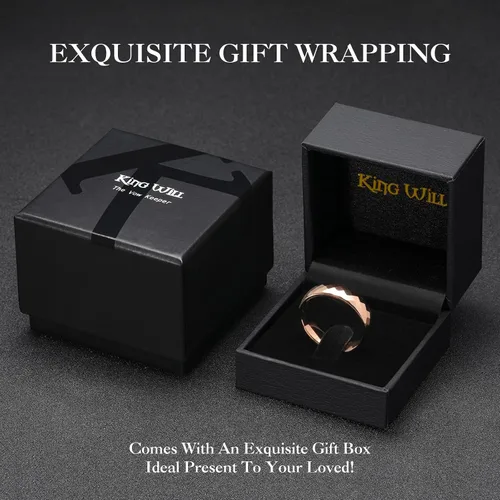 Miniatura 6 de King Will Anillo de boda de carburo de tungsteno para hombres y mujeres, anillo de promesa para pareja de 0.079 pulgadas, 0.176 pulgadas