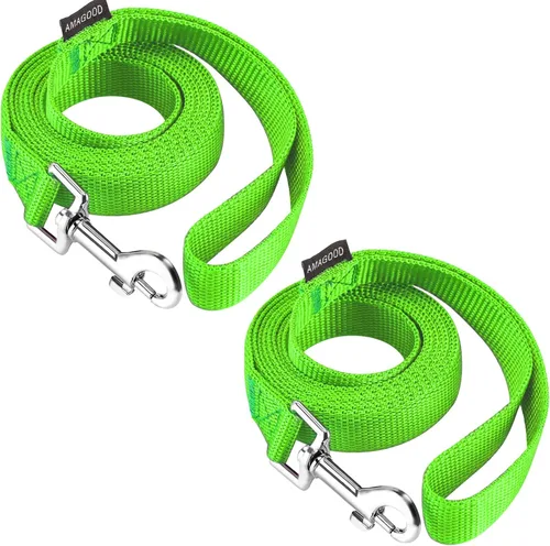 Miniatura 16 de AMAGOOD 6 pies de correas para cachorros/perros, correa de estilo tradicional resistente con gancho de cuello fácil de usar, correa para perros Negro