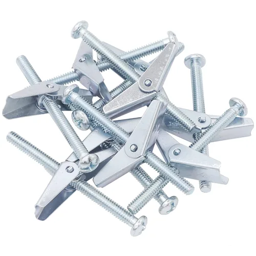 Miniatura 6 de HELIFOUNER 10 anclajes de palanca de 1/4 de pulgada para paneles de yeso, pernos de anclaje, anclajes para paneles de yeso, tornillos con anclajes