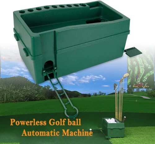 Miniatura 5 de Automatic Golf Ball Dispenser Machine, No Electricity Required Tee Up Golf Ball Teeing Device Golf Club Organizer with Adjustable Foot Stand