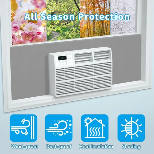 Miniatura 5 de Air Jade Paneles laterales de aire acondicionado para ventana, paneles laterales de espuma de aislamiento envolvente extra anchos de 4 pies para Gris