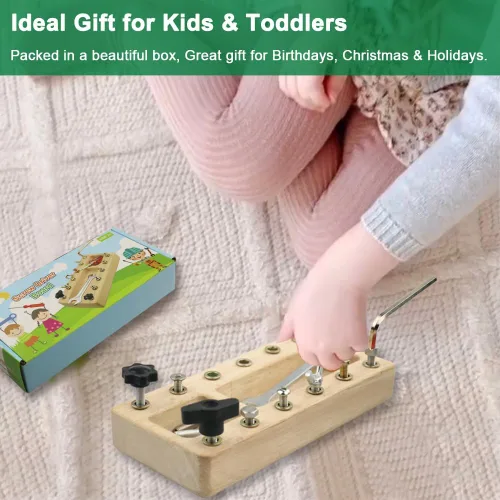 Miniatura 6 de Inslat Montessori - Juego de tablero de destornillador, herramienta de juguete Montessori de madera para niños de 3, 4 y 5 años, tablero