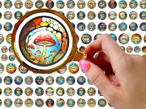 Miniatura 6 de Calcomanías para uñas (5 hojas) FLONZNAIL Ácido Psicodélico Setas Decoración de Uñas