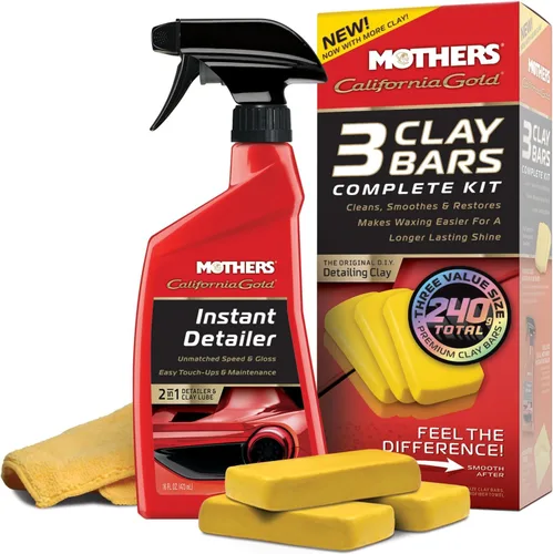 Miniatura 13 de Kit de arcilla Mothers California Gold, 1 barra de arcilla de 100 gramos + 16 oz. Detalle instantáneo — Elimina contaminantes, restaura el brillo