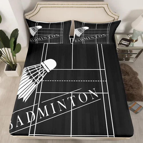 Miniatura 8 de Erosebridal Sábanas de baloncesto para niños y niños, sábana bajera deportiva tamaño individual, sábanas para canchas de baloncesto, ropa de cama