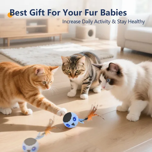 Miniatura 8 de ORSDA Juguetes para Gatos, Juguete Interactivo para Gatos de Interior, Pelota con Pájaro en Movimiento Automático para Gatos Adultos