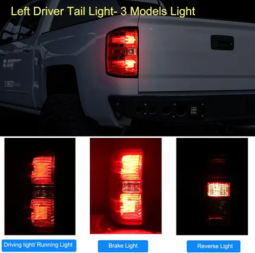Miniatura 5 de MOCW Conjunto de luz trasera izquierda para el conductor compatible con Chevrolet Silverado 1500 2500 HD 3500HD 2014-2018, para GMC Sierra 3500 HD