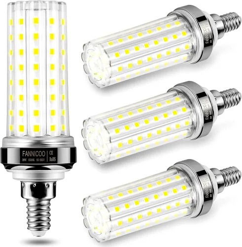 Miniatura 12 de FanNicoo Bombillas LED E12, bombillas de maíz LED de 20 W, equivalen a 150 W, 2500 lúmenes, 3000K luz blanca cálida, bombillas LED de candelabro