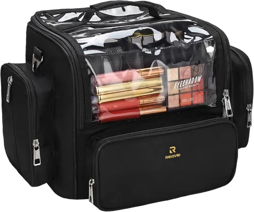 Miniatura 10 de TANTO Estuche para brochas de maquillaje de pie, soporte para brochas de maquillaje, bolsa de cosméticos profesional de viaje, bolsa de Rosa rosado