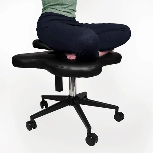Toppay - Silla de rodillas con patas cruzadas para amantes del yoga, fanáticos del fitness y aquellos con dolores de espalda o piernas, color negro
