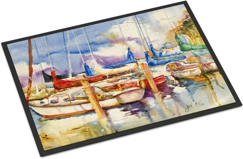Miniatura 199 de Caroline's Treasures JMK1017JMAT - Tapete de caza de rana garza azul, 24 x 36 pulgadas, tapete para puerta delantera, interior y exterior