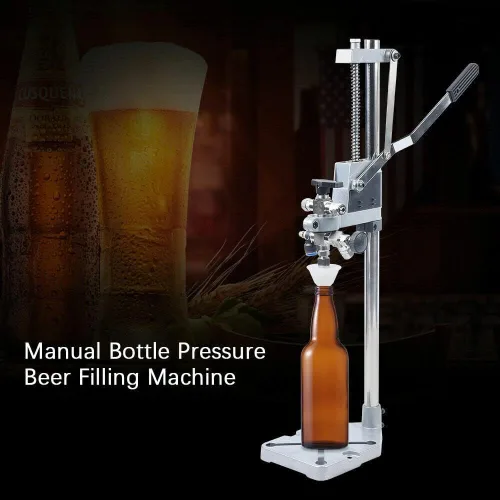 Miniatura 3 de YIYIBYUS Presión manual de botellas: llenado de botellas de contrapresión, llenado de botellas de cerveza de acero inoxidable/vino, máquina