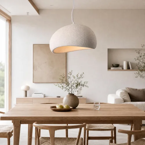 Luces Colgantes Wabi Sabi de Tamaño Mini de 11.8 pulgadas, Blanco, Candelabro Moderno Japandi, Accesorio de Iluminación para Isla de Cocina para