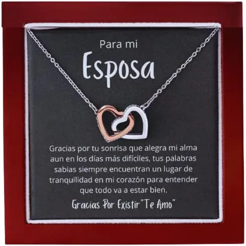 Leo's Print Shop Collar de Corazones para mujer, regalo para esposa en su cumpleaños, regalos de aniversario para mi esposa, Acero inoxidable,