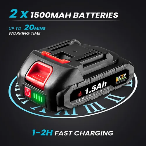 Miniatura 3 de Tijeras eléctricas de alta resistencia para cortar metal, hierro, acero inoxidable, alfombras y cartón, velocidad variable con 2 baterías de 21 V