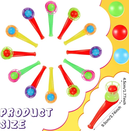 Miniatura 2 de Liliful 50 piezas de juguete de soplado de bolas, bolas flotantes, alivio del estrés, bolas flotantes, juguete de soplado de equilibrio para fiesta